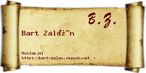 Bart Zalán névjegykártya