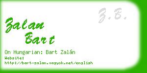 zalan bart business card